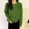 Cárdigan de Punto Trenzado con Aguja Gruesa para Mujer Otoño e Invierno Estilo Coreano Retro Estilo Perezoso Abrigo Holgado Suéter Grueso Abrigo tipo Duffle con Botones