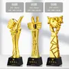 Troféu Criativo de Resina Troféu Integrado Dança Música Microfone Competição de Canto Instituição Escolar Prêmio de Honra Personalização