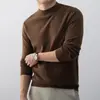 Novo Suéter Masculino Liso de Tricô Fashion Casual High-End Manga Longa Camada Base Outono Inverno Suéter Masculino Gola Redonda Dropshipping