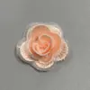 Patches Florais de Renda Bordados em 3D de Rosas, Patches de Organza para Decorar Roupas, Tecido de Renda para Conserto de Vestidos de Noiva e Casacos