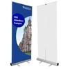 Banner enrollable de aleación de aluminio al por mayor con forma de puerta, cartelera exterior, soporte de exhibición de piso, soporte para póster, soporte de exhibición, ligero para exteriores
