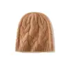 Gorro de Punto Grueso Cálido de Moda Casual para Mujer, Color Sólido, Tejido de Cable, Nuevo Estilo Otoño/Invierno 2026, Cachemira de Alta Gama