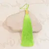 12cm cerrado hilo dorado Seda de Hielo Borla DIY hecho a mano hanfu cheongsam solapa de presión borla colgante adornos para oreja