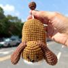 Funda para llave de coche de lana tejida a mano con forma de boca grande y bonita caricatura. Funda protectora para llave de coche con forma de boca de salchicha.