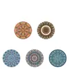 Jogos americanos de mesa de jantar estilo boêmio, porta-copos redondos estilo nórdico, porta-copos absorventes para mesa de centro, porta-copos resistentes ao calor e antiderrapantes, e porta-pratos