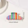 Pinza para el pelo YHJ nueva de rayas de colores, simple y elegante, adecuada para recogidos en la parte posterior de la cabeza, pinza de tiburón grande accesorio para el cabello