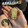 Corazón Budista Zen Relieve Metálico Cabeza de Buda Encendedor a Prueba de Viento Buda Inflable Colgante de Paz Regalo Personalizado para Novio Regalo de Moda