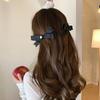 Clip Pico de Pato con Lazo de Cinta Negra Sentido Disco Cabello Parte Trasera Cabeza Clip Tiburón Horquilla Temperamento Femenino