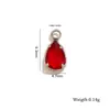 Colgante de gota de agua de acero inoxidable con diamantes, chapado en oro de 18 quilates con piedra de cristal de color en forma de corazón, colgante accesorio para joyería DIY