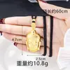 Collar con Cabeza de Buda de Estilo Étnico Dorado Arena Vietnamita, Cadena de Cuentas Redondas de Buda Maitreya de Estilo Antiguo Versátil, Colgante de Aleación de Cobre