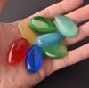Accesorios de Piedra Ojo de Gato de Colores Transfronterizos Forma de Gota de Agua Colgante de Piedra Cruda Forma de Lágrima Natural Joyería de Zafiro Adornos para Collares Venta al por Mayor