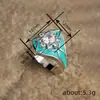 Novo Anel Temu para Mulheres do Fabricante Cao Shi, Anel de Zircônia Microincrustada Pintura a Óleo, Anel Estilo Floresta de Girassóis