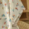 Camisa de verano para mujer, de cuello redondo, de un solo pecho, floral, de manga corta, top adelgazante y versátil