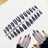 Unhas Postiças Amêndoa Feitas à Mão Olho de Gato Feito à Mão 24 Peças Unhas Pré-moldadas Destacáveis Dicas de Nail Art Usáveis para DIY
