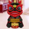 Figura de Dança do Leão Solar Estilo Chinês Atrai-Fortuna, Decoração para Casa e Carro, Brinquedo da Moda, Colecionável, Presente de Reunião Anual