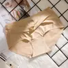 Calcinhas Femininas Sem Costura de Seda Gelada, Série de Cores Sólidas, Biquíni de Cintura Média, Roupa Íntima Feminina Elástica Invisível Ultrafina