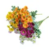 Simulação de camomila, margarida, flor falsa, decoração de sala de estar, mesa, buquê de flores falsas, enfeites florais, adereços para fotos