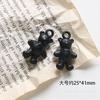Hyuna Otoño e Invierno Oscuro Escarchado Estéreo Oso Colgante Accesorios DIY Aretes Hechos a Mano Tocado Material para Carcasa de Teléfono Móvil