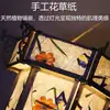 Festival de Mediados de Otoño Linternas de Papel Florales Tradicionales Kit de Materiales Hechos a Mano para Armar por Niños Linterna Portátil Brillante Hanfu Linterna de Palacio