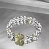 Pulsera Pixiu de Cristal Amarillo, Pulsera de Cristal Blanco, Regalo para Novia