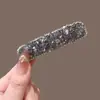 Estilo Coreano Nuevo Súper Brillante Cristal Hielo Transparente Cuadrado Pinza para el Cabello Pinza para Flequillo Pinza para Flequillo Celebridad de Internet Pinza para la Frente Pasador