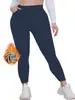 Leggings Femininos Guanli Apparel Estilo Europeu e Americano, Versão Outono e Inverno, Forrado com Lã, Espessado, com Bolsos, Calça de Yoga, Modelagem Justa, Confortável, Calça Longa Casual