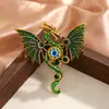 Broche de Dragón Volador Mecánico Steampunk Esmalte Multicolor Engranaje Pin Ropa Retro Oscura Bolsas Accesorios Mayoreo