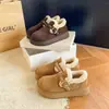 Zapatos Boken de Suela Gruesa Forrados de Felpa para Mujer 2026 Nuevo Estilo Invierno Forrados de Felpa Engrosados Cálidos Completamente Cerrados Zapatos de Algodón con Piel Boken