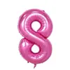 Novo Balão Digital de Alumínio de 40 polegadas Cor Degradê Decoração de Aniversário Festa de Casamento Ouro Rosa Roxo Azul Dourado