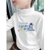 Camiseta interior de terciopelo alemán de doble cara para niños, para niño, cuello semi-alto, se puede usar por fuera, elegante, de manga larga, cálida, versátil, top moderno