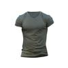 2023 Comercio Exterior Camiseta de Hombre para Exterior Color Sólido Cuello en V Casual Secado Rápido Transpirable Absorbe el Sudor Manga Corta Top Multicolor Cabello en Stock
