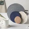 Mantel individual de cuerda de algodón, Mantel tejido con aislamiento térmico para mesa de comedor, Posavasos de estilo nórdico para café, Mantel redondo con aislamiento térmico para taza del hogar