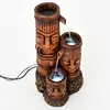 Fonte de Água para Exterior Estilo Americano com Circulação de Água, Design Rosto Fantasma da Amazônia, Estilo Tribal, Alimentada por Energia Solar e Personalizável