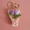 Dulce Colgante de Ramo Tejido a Mano, Elaborado Adorno de Ramo de Flores de Ganchillo de Hilo, Encanto Creativo de Bolso de Flores Hecho a Mano