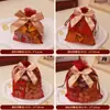 Bolsa de dulces para boda bolsa de dulces de satén impresa para boda bolsa de dulces de moda red bolsa de dulces de mano regalo de mano bolsa de dulces portátil de alta gama venta al por mayor