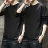 Nueva camiseta de manga larga para hombre 2026, top elástico de primavera y otoño, capa base holgada de peso pesado, camisa de manga corta para hombre