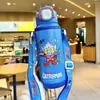 Copo térmico infantil do Ultraman para meninos que vão à escola, garrafa de água de aço inoxidável 316 de grau alimentício para bebês com canudo para alunos do ensino fundamental