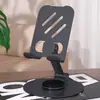 Soporte Metálico Giratorio para Teléfono y Tableta, Soporte Plegable Ajustable para Escritorio para Transmisiones en Vivo