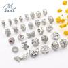 Cuentas de Flor de Zirconia Chapadas en Oro Blanco que Conservan el Color, Encaje de Cuentas de Lazo Torthen de Doble Cara, Accesorios de Joyería DIY