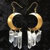 Pendientes colgantes de cristal irregular transparente de luna nueva de moda de Amazon de comercio exterior transfronterizo