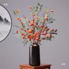 Yongyue Nova Flor de Tâmaras Vermelhas Ornamento de Decoração para Casa Arranjo de Flores Tâmara Auspiciosa Fruta Vermelha Flor Artificial Fruta Vermelha