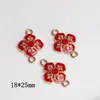 Colgante de Jade Imitación con Goteo de Aceite Chapado en Oro Pasador de Aleación Estilo Antiguo Colgante de Borla mecedora Paso Pendientes de Hoja Pequeña Colgante