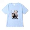 Anime Spell Battle Personagem T-shirt estampada T-shirt masculina e feminina Casual Sports Five-article Iluminação Loose Cotton Short-sleeved Top