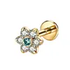 Piercing G23 liga de titânio full-body 5 brincos de zircônia marquise, pino de cartilagem de titânio, rosca interna 0.9, base reta, haste de 8mm