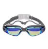 Nuevas Gafas de Natación Tapones para los Oídos de Una Pieza HD Impermeables Antivaho para Hombres y Mujeres Montura Grande Gafas de Natación Electroplateadas Gafas de Protección para los Ojos Gafas de Natación