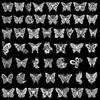 50 pegatinas de mariposa hueca blanco transparente para journaling, collage, materiales de decoración DIY, pegatinas impermeables al por mayor