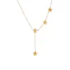 Elegante collar de corazón de doble capa, cadena de acero inoxidable chapada en oro de moda de nicho transfronterizo, cadena para la clavícula de lujo ligero para mujer