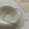 Collar de plata de ley 925 con corte irregular y exquisita pulsera de nicho, venta directa de fábrica.
