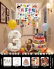 Decoración de Escena de Cumpleaños Lluvia de Globos para Cumpleaños Infantil Niño de 3 Años 2 Años Atmósfera de Ceremonia Tela Colgante para Niña Pequeña