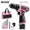 Hilda/Hilda Batería de Litio Recargable Doméstica 12V Taladro de Mano Destornillador Eléctrico Juego Venta al por Mayor